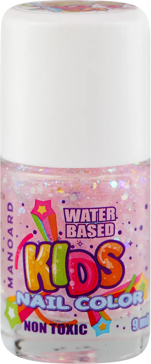 Lak za nokte MANOARD kids water based dečiji - gliter, 9 ml
