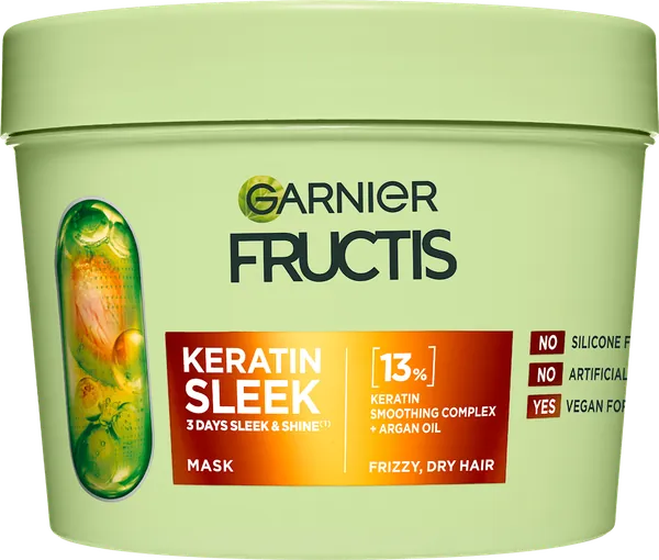 Maska za kosu GARNIER FRUCTIS Keratin Sleek za nezaglađenu suvu kosu 370ml