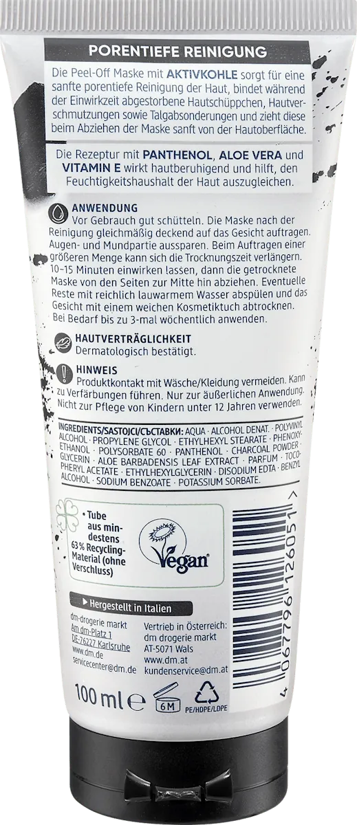 Maska za lice BALEA Peel off sa aktivnim ugljem 100ml