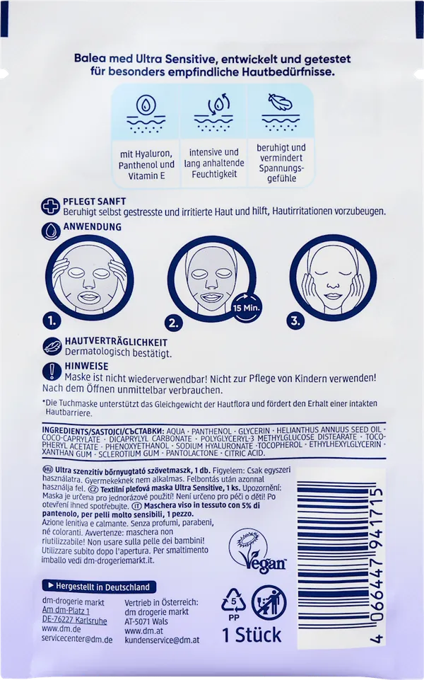 Maska za lice BALEA Ultra sensitive u maramici 1kom