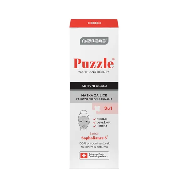 Maska za lice NEVENA Puzzle sa aktivnim ugljem 50ml