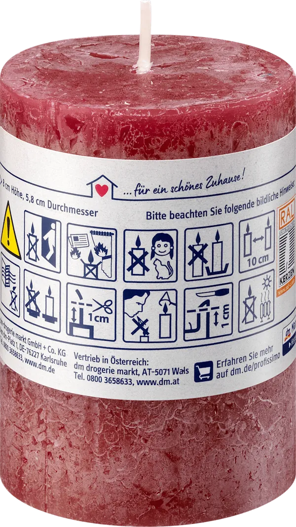 Mirisna sveća PROFISSIMO rustična bordo 80/58 1kom