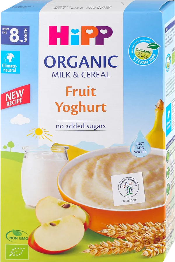 Mlečna kaša HIPP organic instant voće i jogurt 250g