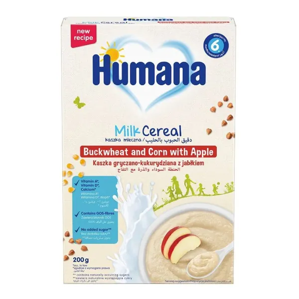 Mlečna kaša HUMANA instant sa heljdom i jabukom 200g