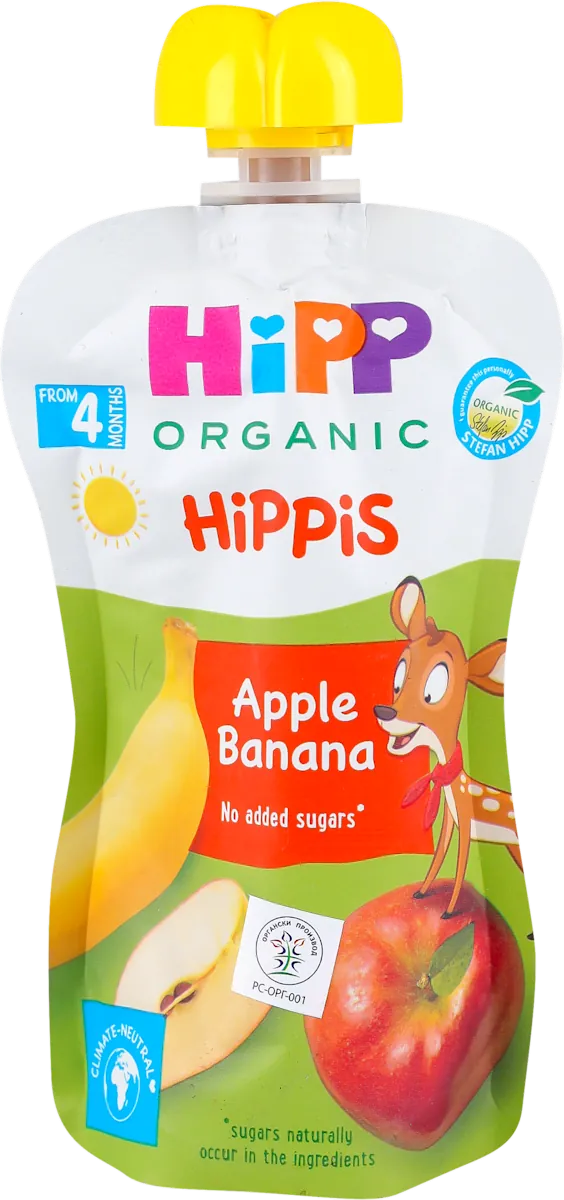 Mlečni dezerti HIPP BIO Voćni miks Jabuke i banana 100g