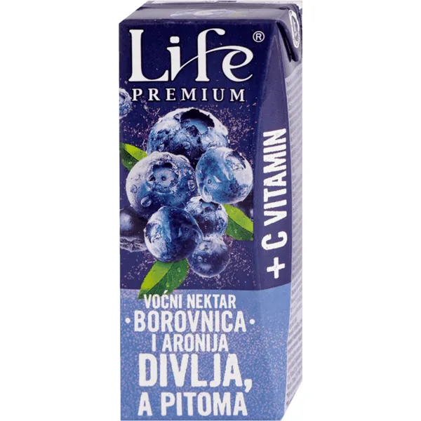 Negazirani sok NECTAR Life premium borovnica i aronija 200ml