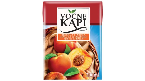 Negazirani sok NECTAR Voćne kapi breskva jabuka 200ml