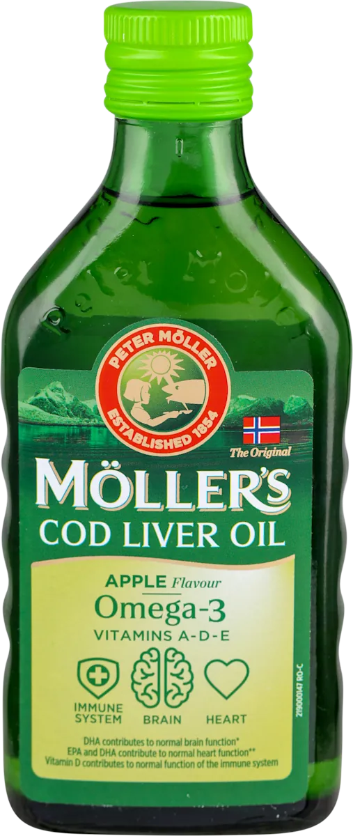 Omega preparati MOLLERS Mollerâ€™s Omega-3 ulje jetre bakalara, ukus jabuke,250 ml