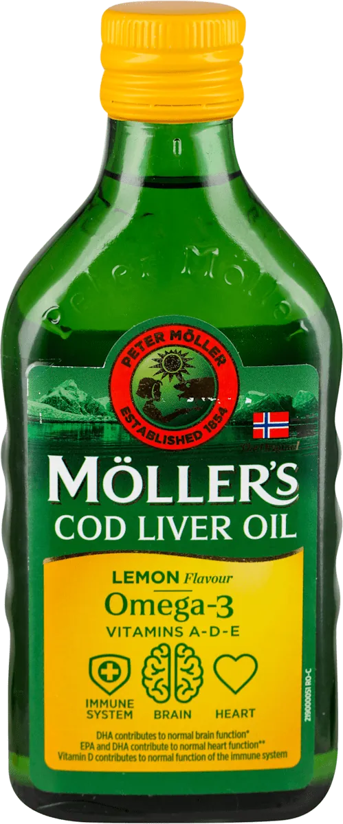 Omega preparati MOLLERS Mollerâ€™s Omega-3 ulje jetre bakalara, ukus limuna, 250 ml