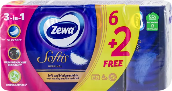 Papirne maramice ZEWA četvoroslojne Softis 6+2