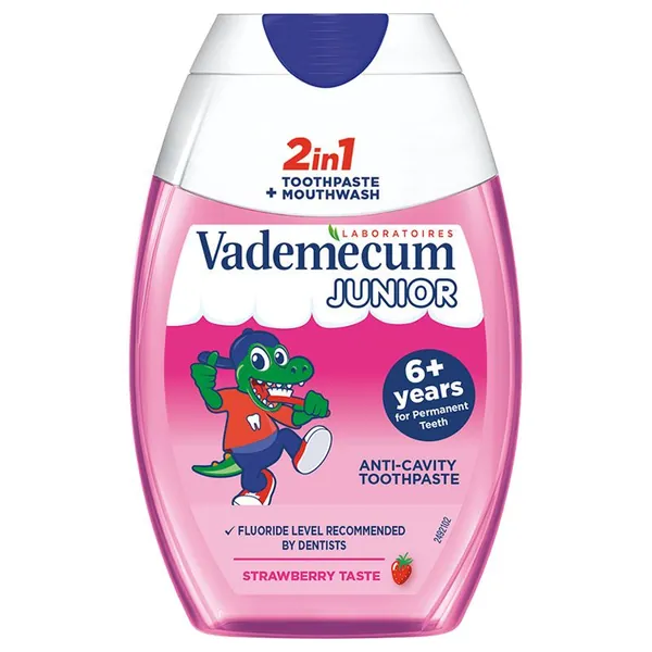 Pasta za zube VADEMECUM dečija 2u1 Junior Strawberry 75ml