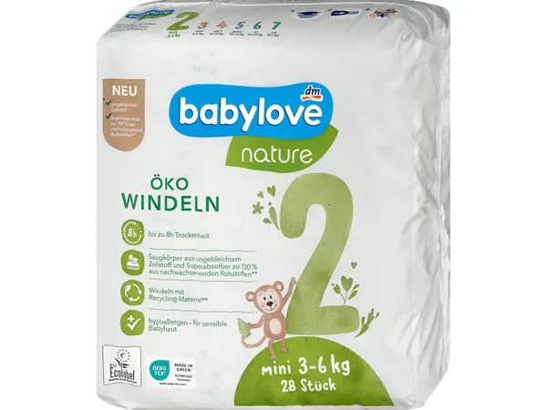 Pelene za bebe BABYLOVE nature 2 mini 28kom
