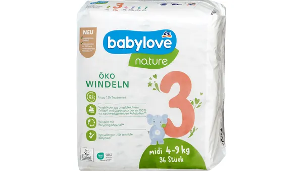 Pelene za bebe BABYLOVE nature 3 midi 36kom