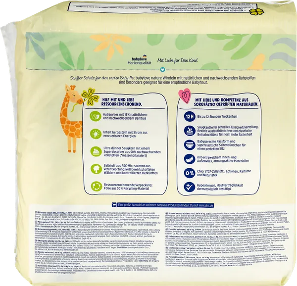 Pelene za bebe BABYLOVE nature 7 XXL 24kom