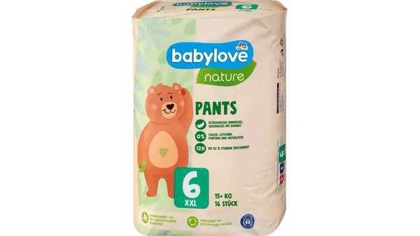 Pelene za bebe BABYLOVE pants nature 6 XXL 16kom