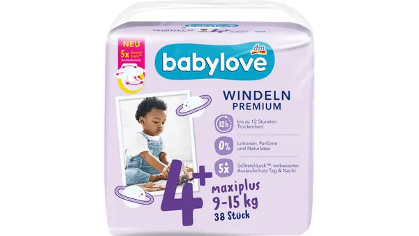 Pelene za bebe BABYLOVE premium 4+ maxiplus 38kom