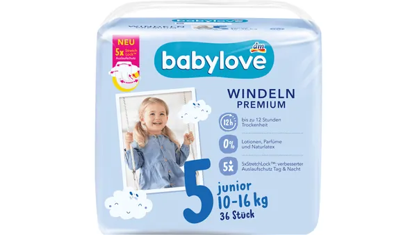 Pelene za bebe BABYLOVE premium 5 junior 36kom