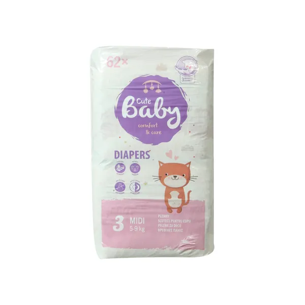 Pelene za bebe CUTE BABY Midi 3 62kom