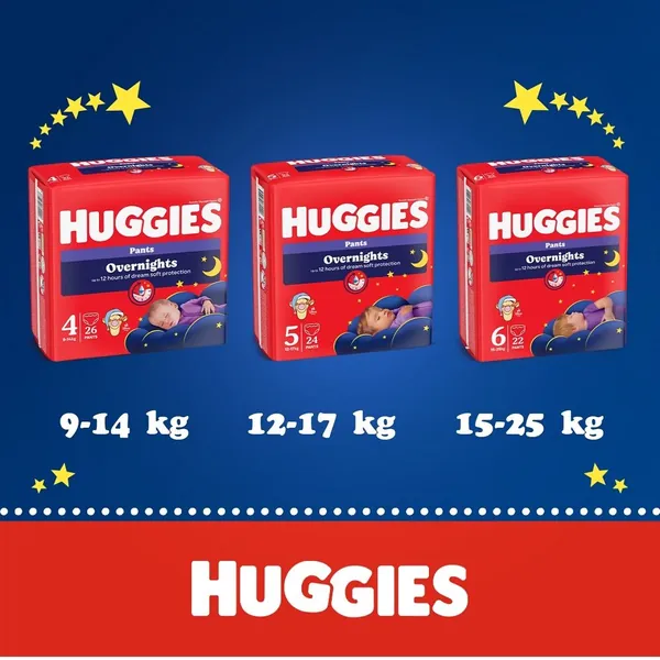 Pelene za bebe HUGGIES noćne pants Little Movers 4 26kom