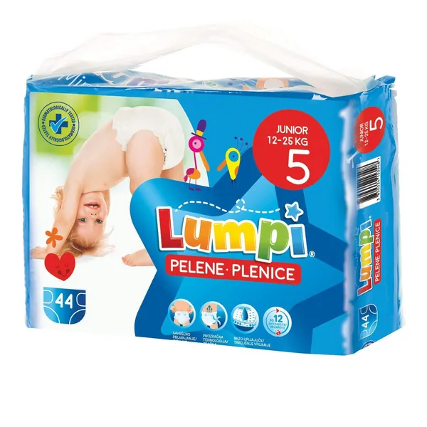 Pelene za bebe LUMPI 5 junior 44kom