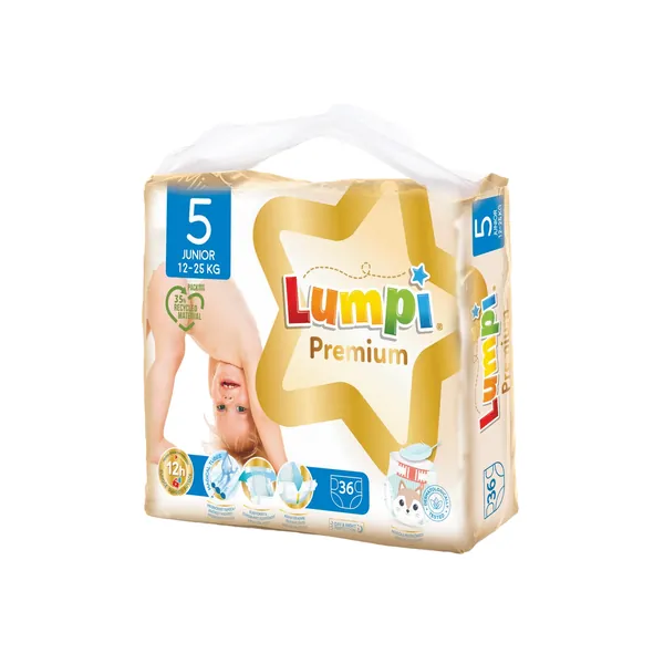 Pelene za bebe LUMPI premium 5 junior 36kom