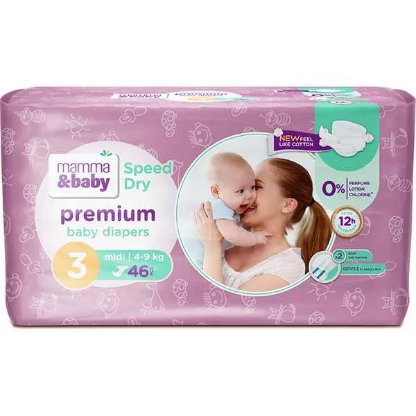 Pelene za bebe MAMMA&BABY 3 midi 46 kom