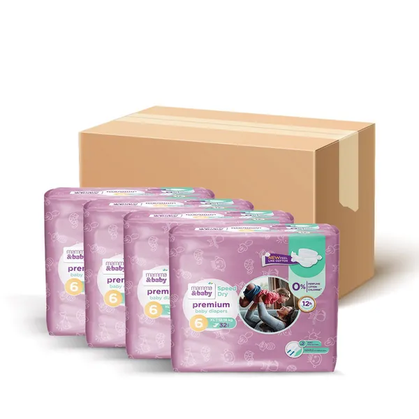 Pelene za bebe MAMMA&BABY (mesečni box), veličina 6 xl, 128 kom (4 x 32 kom)