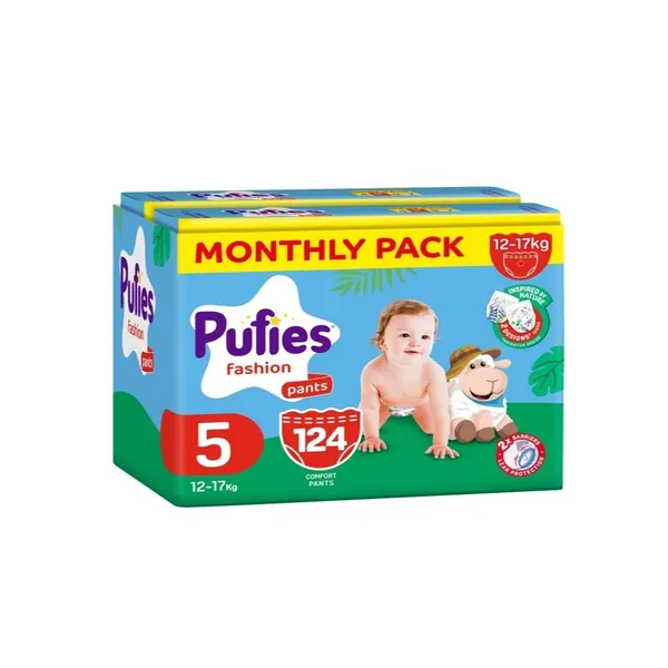 Pelene za bebe PUFIES fashion pants veličina 5 (mesečnoi box) 124kom