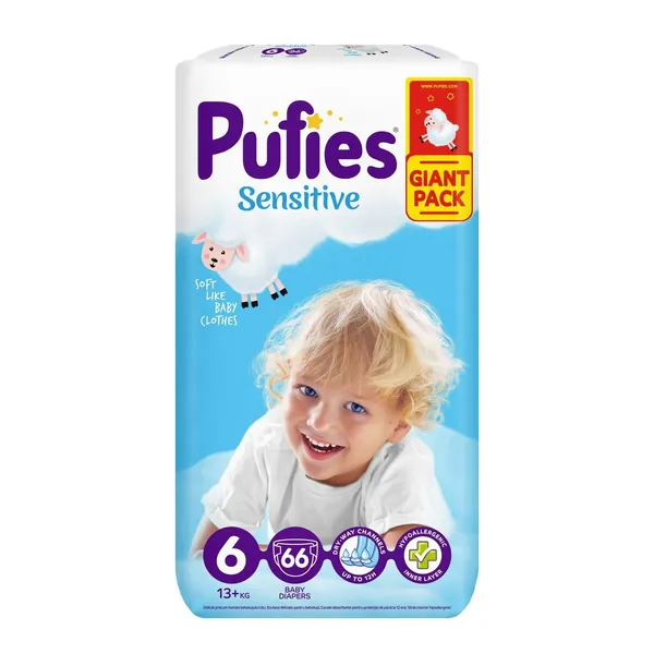 Pelene za bebe PUFIES sensitive Giant pack 6 66kom