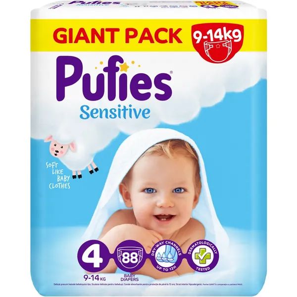 Pelene za bebe PUFIES Sensitive veličina 4 giant pack 88kom