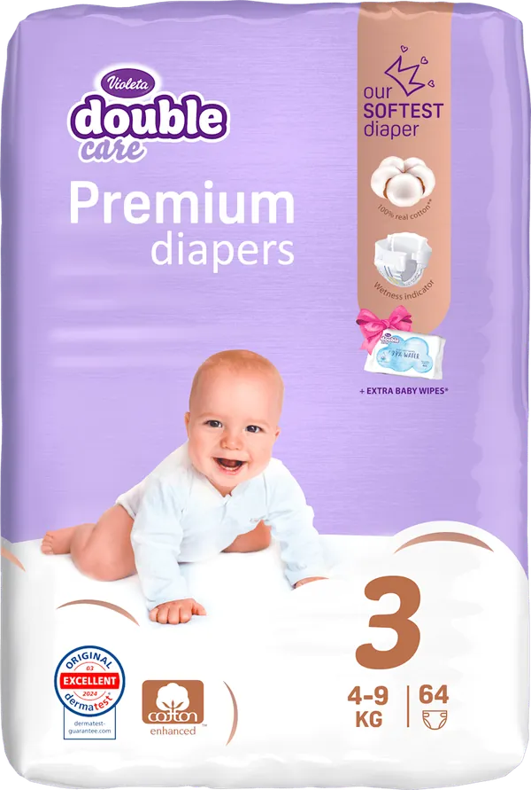 Pelene za bebe VIOLETA Air dry DC 3 64kom