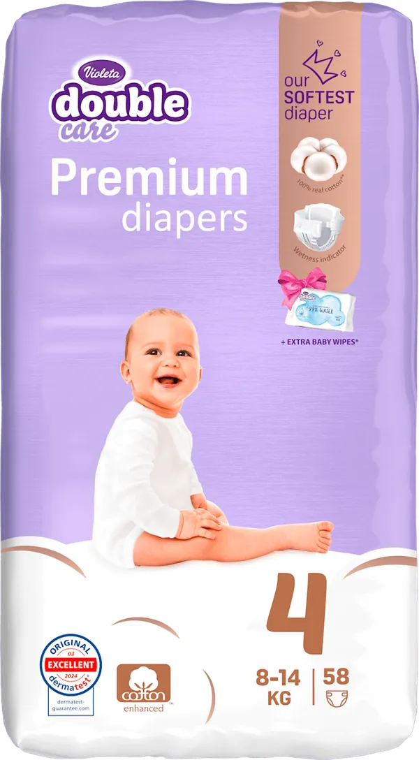 Pelene za bebe VIOLETA Air dry DC 4 58kom