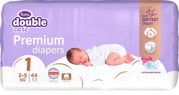Pelene za bebe VIOLETA Double care newborn 1 44kom