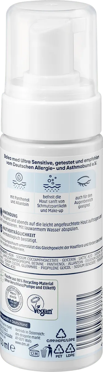 Pena za čišćenje lica BALEA MED Ultra sensitive 150ml