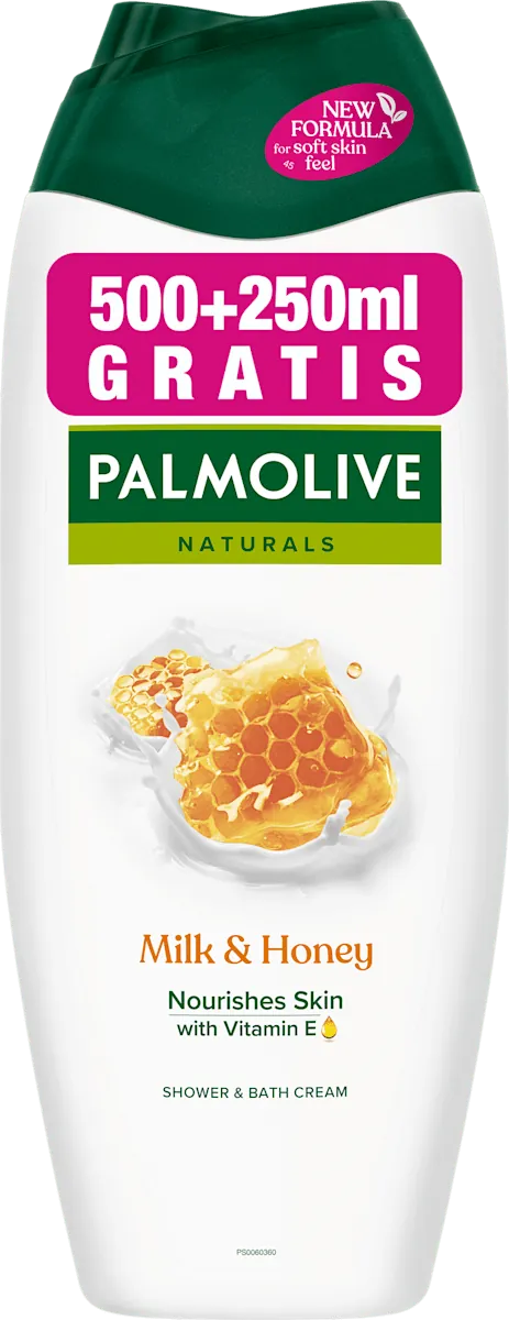 Pena za tuširanje PALMOLIVE milk&honey 500ml + 250ml gratis
