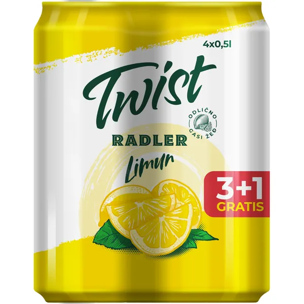 Pivo sa ukusom TWIST pivo limun 0,5l 3+1 gratis