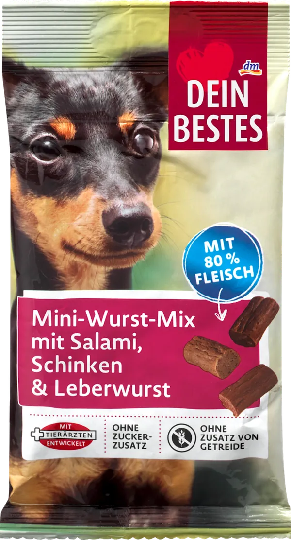 Poslastice za pse DEIN BESTES Mini mix salama šunka i jetrena pašteta 60g