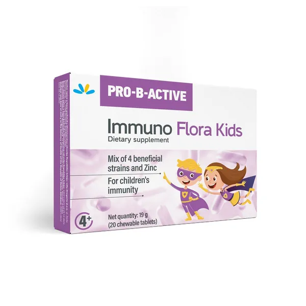 Preparati za decu PRO-B-ACTIVE Immuno Flora Kids, 20 tableta za žvakanje