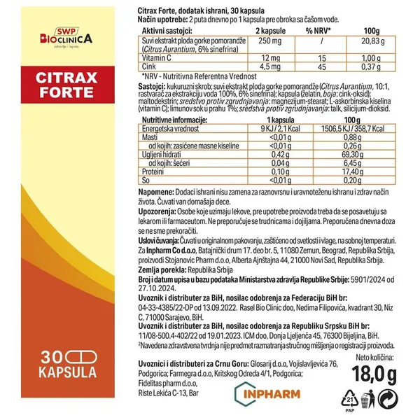 Preparati za mršavljenje BIOCLINICA Citrax Forte 30 kapsula