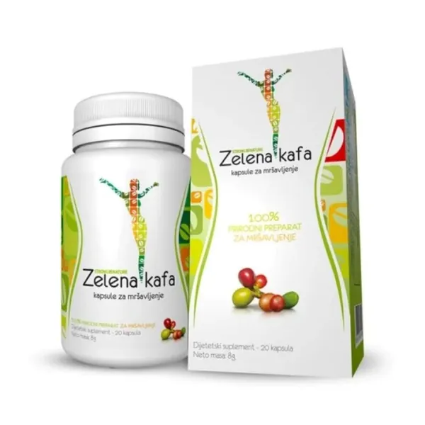 Preparati za mršavljenje STRONG NATURE Zelena kafa, 400 mg, 20 kapsula