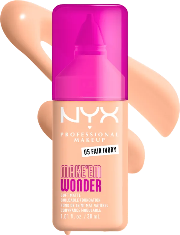 Puder za lice NYX PROFESSIONAL MAKEUP Make 'em wonder tečni puder 05 fair ivory