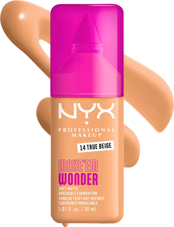 Puder za lice NYX PROFESSIONAL MAKEUP Make 'em wonder tečni puder 14 true beige
