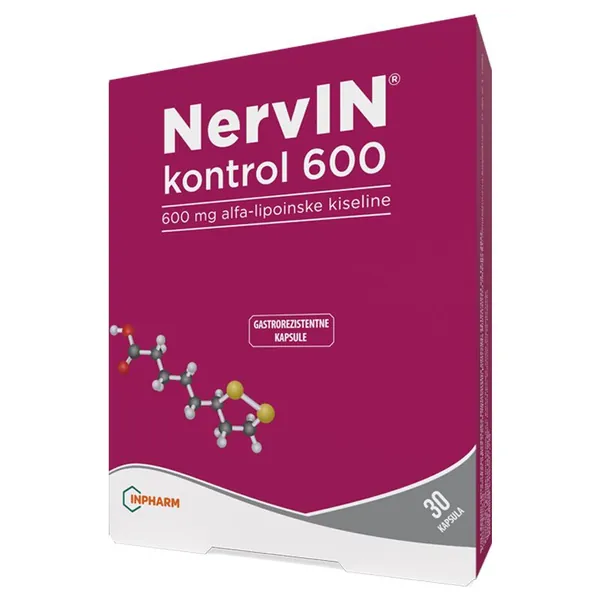 Regulacija šećera INPHARM DIET NervIN kontrol 600 30 kapsula