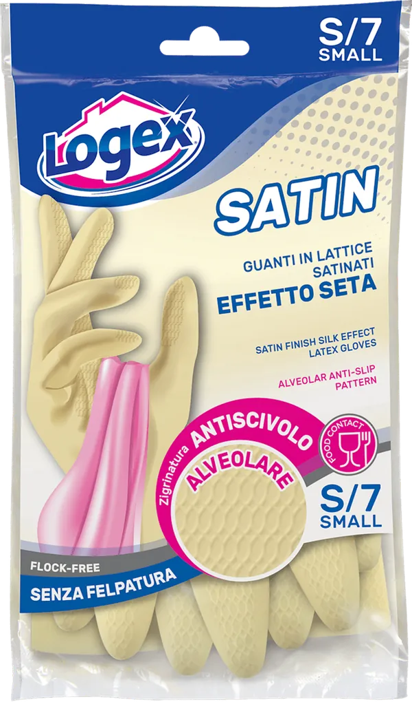 Rukavice LOGEX Satin gumene (satenska postava) S