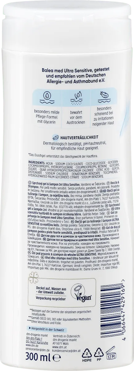 Šampon i kupka BALEA MED Ultra sensitive 2u1 300ml