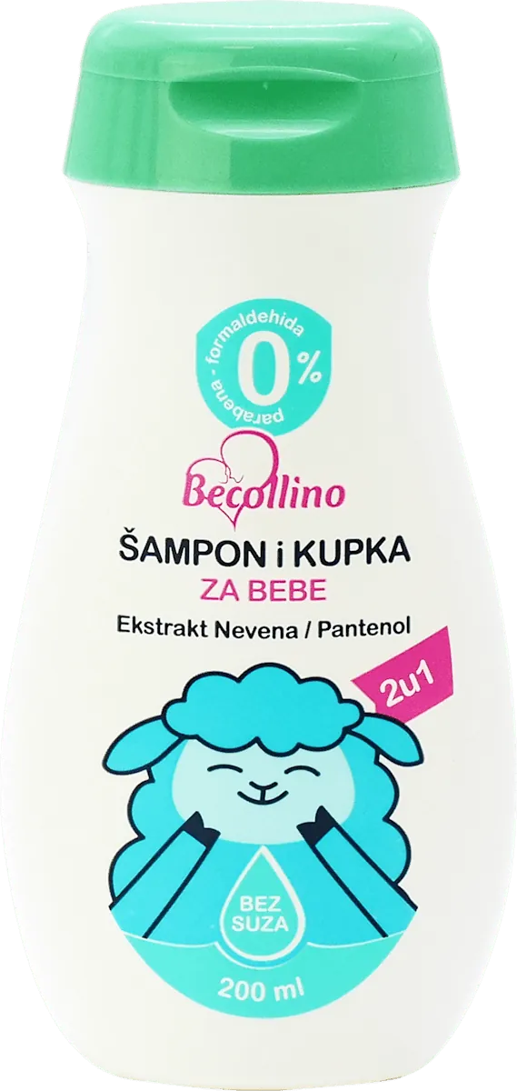 Šampon i kupka BECOLLINO za bebe 2u1 200ml
