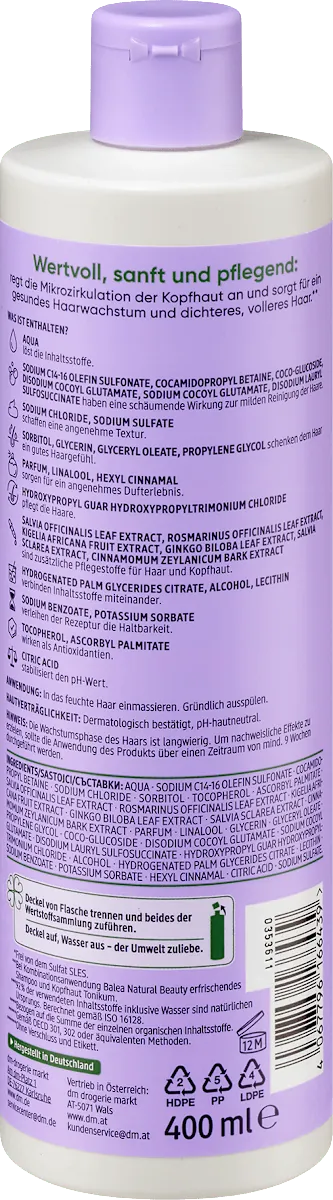 Šampon za kosu BALEA Natural beauty ruzmarin 400ml
