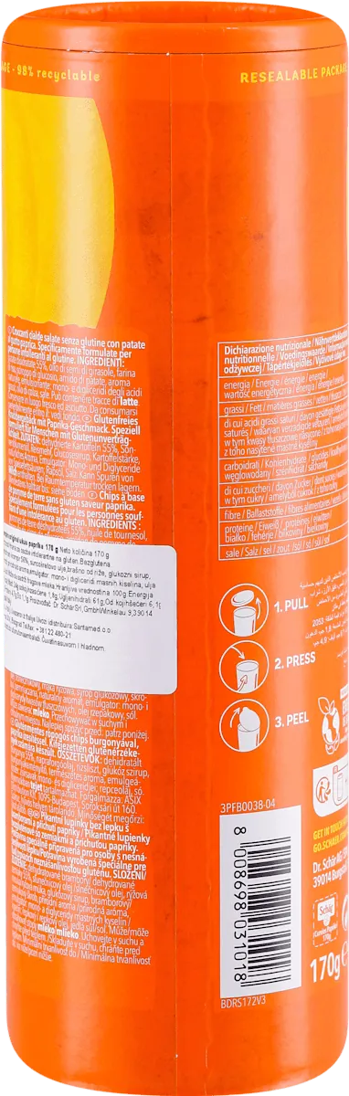 SCHAR čips paprika bezglutenski 170g