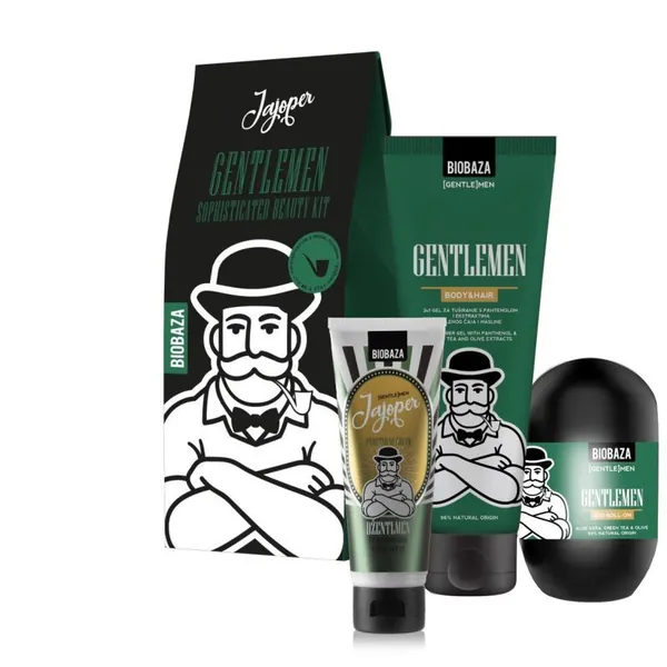 Setovi za negu tela BIOBAZA Gentlmen poklon set (gel 220ml + jajoper 100ml + roll on 50ml)