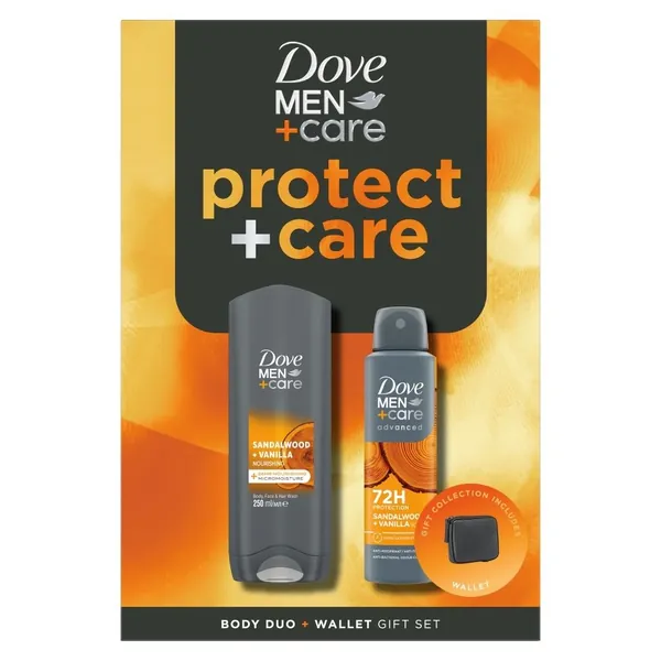 Setovi za negu tela DOVE MEN Sandalwood (gel za tuširanje, dezodorans i novčanik)